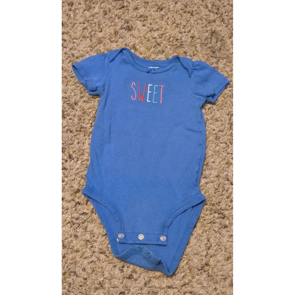 Bundle Of 7 Bodysuits Baby Size 9-12/12  Months Cloud Island/Gerber/Carters